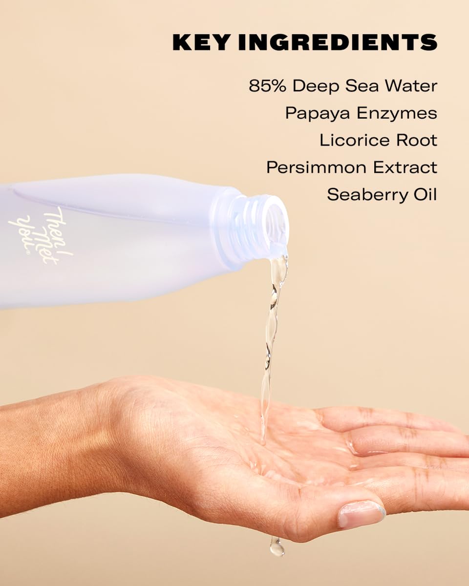 Then I Met You Living Sea Cleansing Tonic, Face Toner & Makeup Remover Micellar Water with Deep Sea Water, Papaya Enzymes & Licorice Root, Vegan & Clean Korean Skincare, 6.08 oz