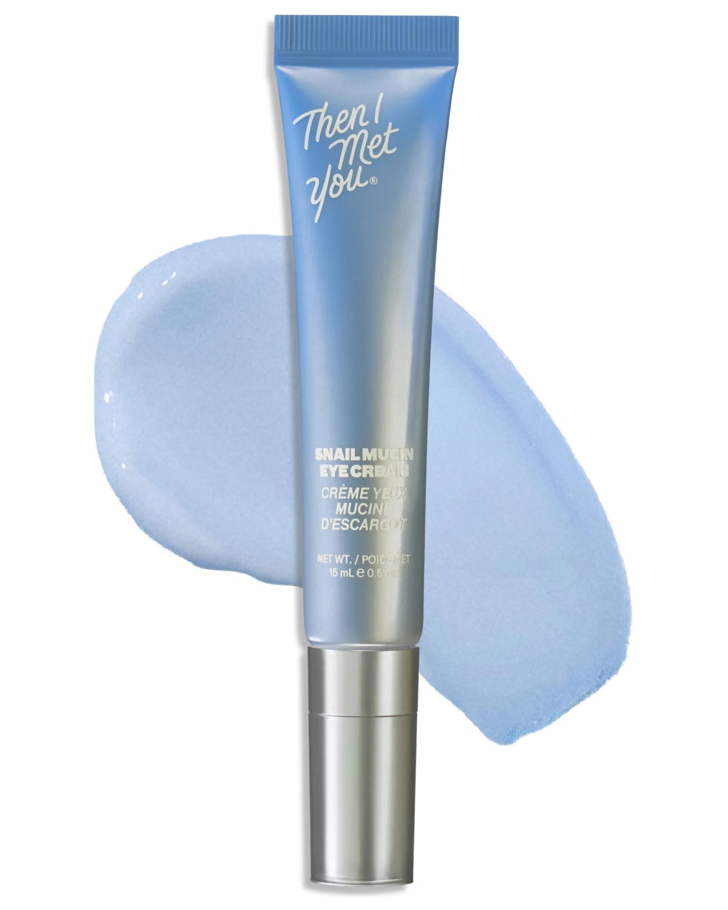 Then I Met You Snail Mucin Eye Cream, Korean Skincare for Dark Circles, Puffy Eyes, Fine Lines & Dehydrated Skin, Firming, Brightening and Plumping Treatment with Volufiline* & Caffeine, 0.51 oz