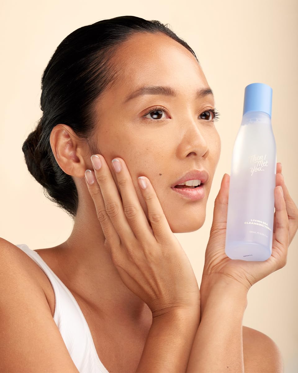 Then I Met You Living Sea Cleansing Tonic, Face Toner & Makeup Remover Micellar Water with Deep Sea Water, Papaya Enzymes & Licorice Root, Vegan & Clean Korean Skincare, 6.08 oz