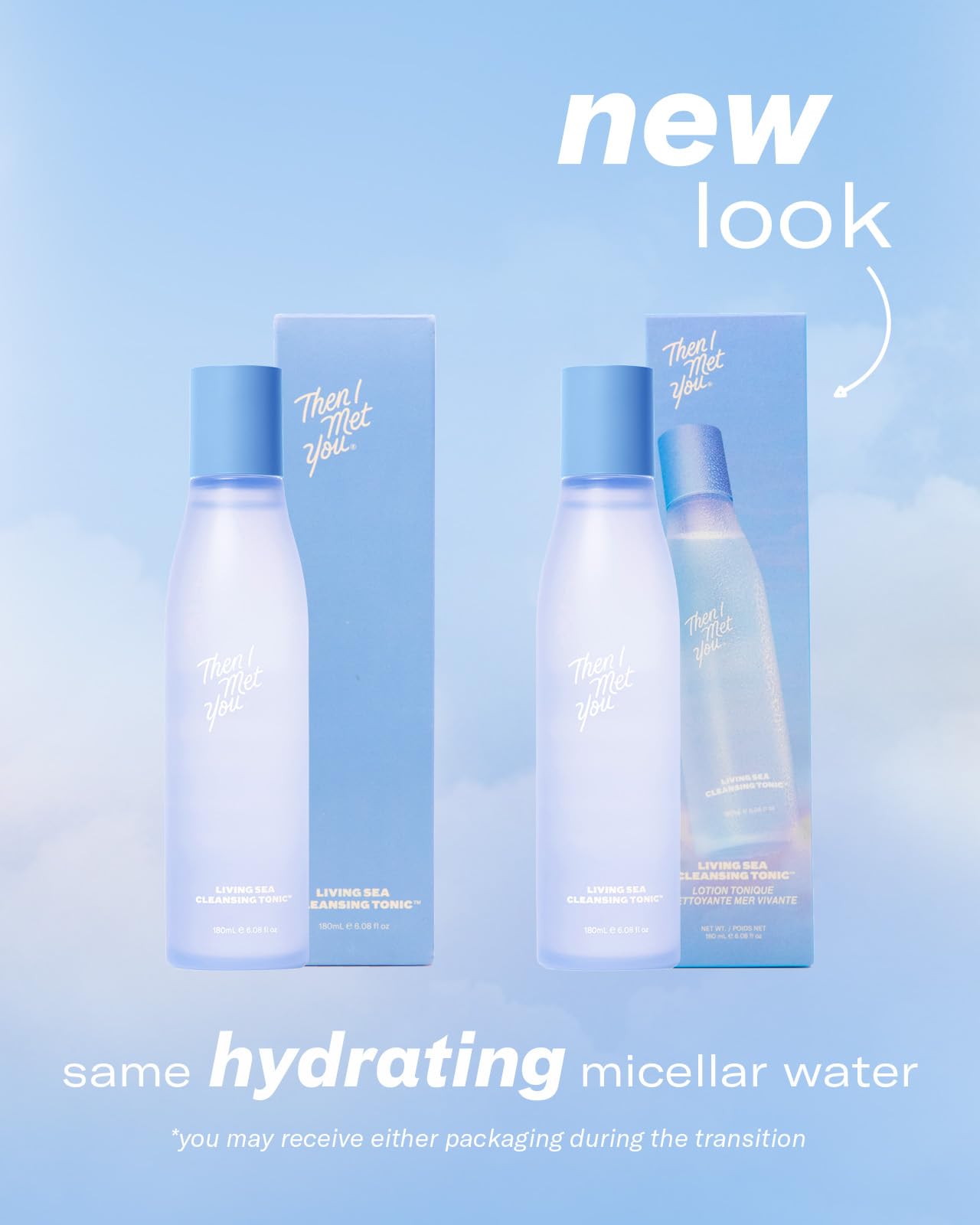 Then I Met You Living Sea Cleansing Tonic, Face Toner & Makeup Remover Micellar Water with Deep Sea Water, Papaya Enzymes & Licorice Root, Vegan & Clean Korean Skincare, 6.08 oz