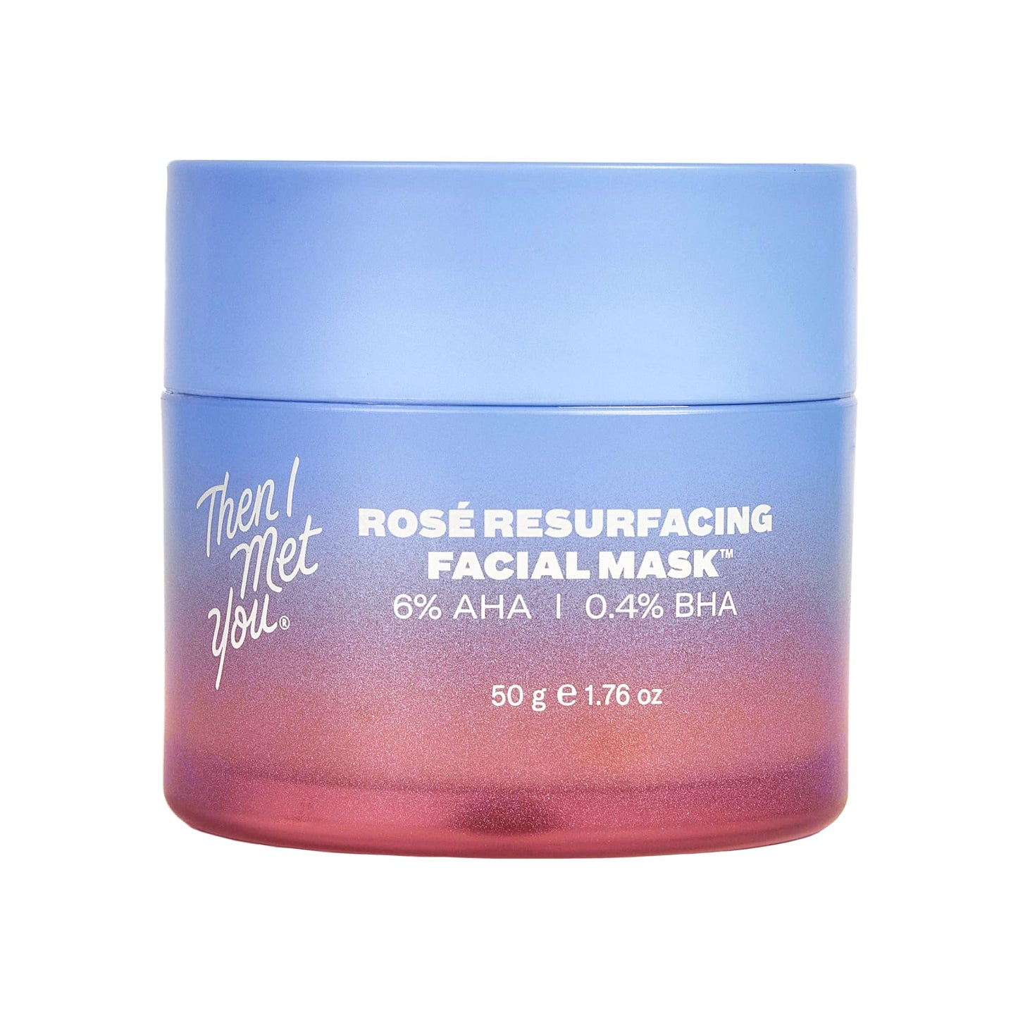 Then I Met You Rosé Resurfacing Facial Mask for Glass Skin, Nourishing & Brightening Korean Acid Mask with AHA, BHA & Resveratrol, Vegan & Clean Skincare, 1.76 oz
