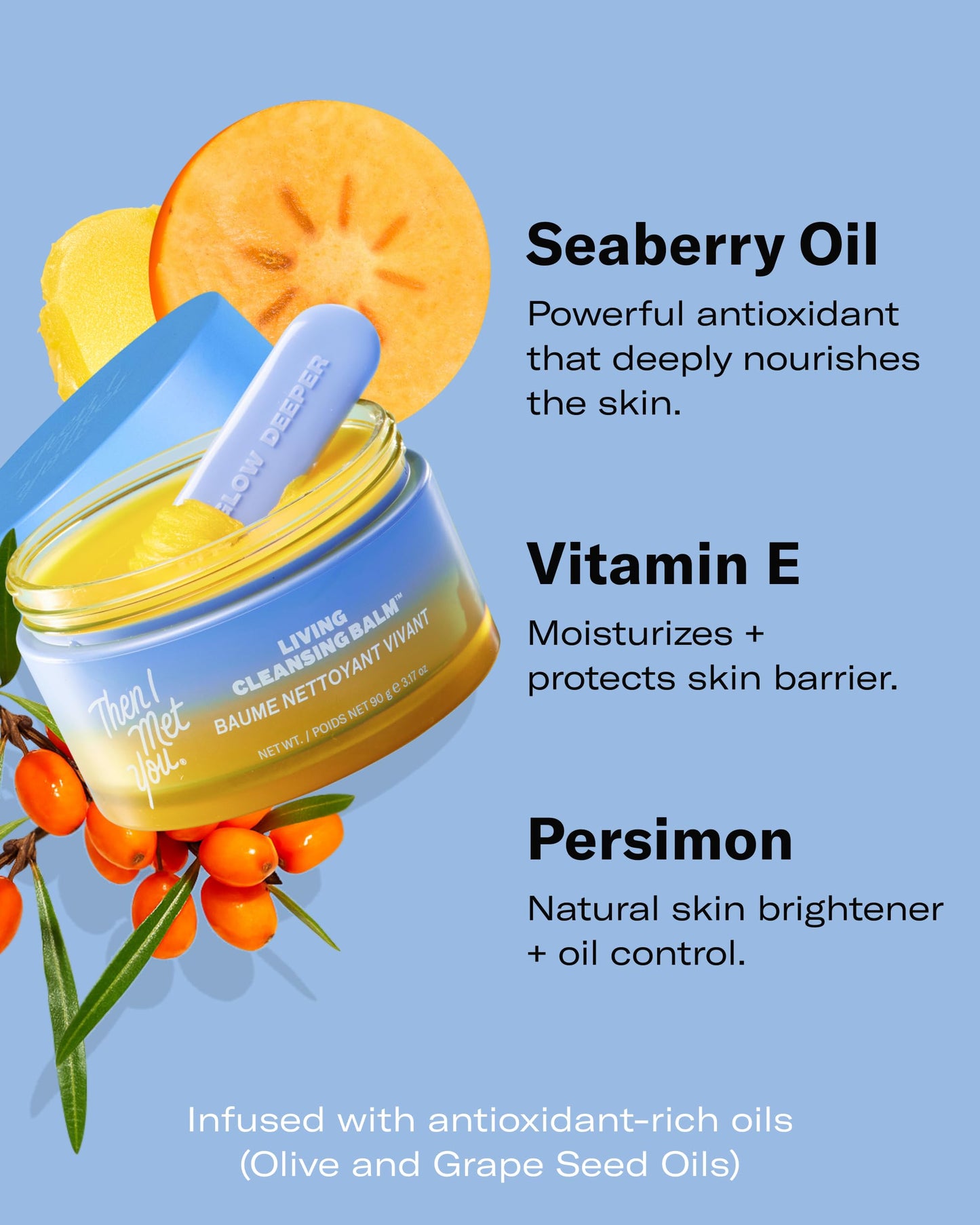 Then I Met You Living Cleansing Balm, Makeup Remover, Cleansing Oil, Face Cleanser, Melts Makeup & Sunscreen, Non-Stripping Zero Residue Oil Cleanser, First-Step Clean Vegan Korean Skincare