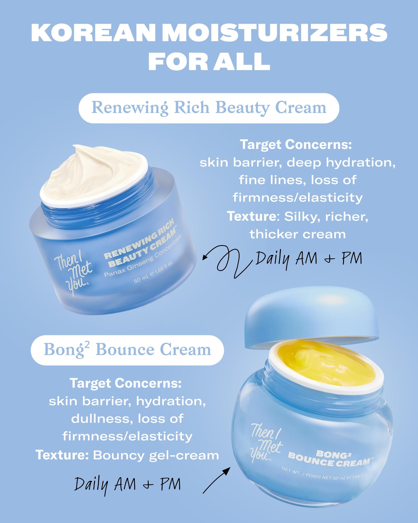 Then I Met You Renewing Rich Beauty Cream, Deep Hydration Korean Moisturizer with Quad Ginseng Complex, Fast Absorbing Vegan-Cruelty-Free Plant-Based Antioxidant, Alcohol Free Skincare for Exfoliated