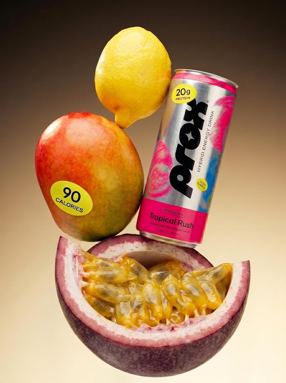 PROX Premium Energy Drink, Tropical Rush, 20g Protein, Zero Sugar, 12 Pack