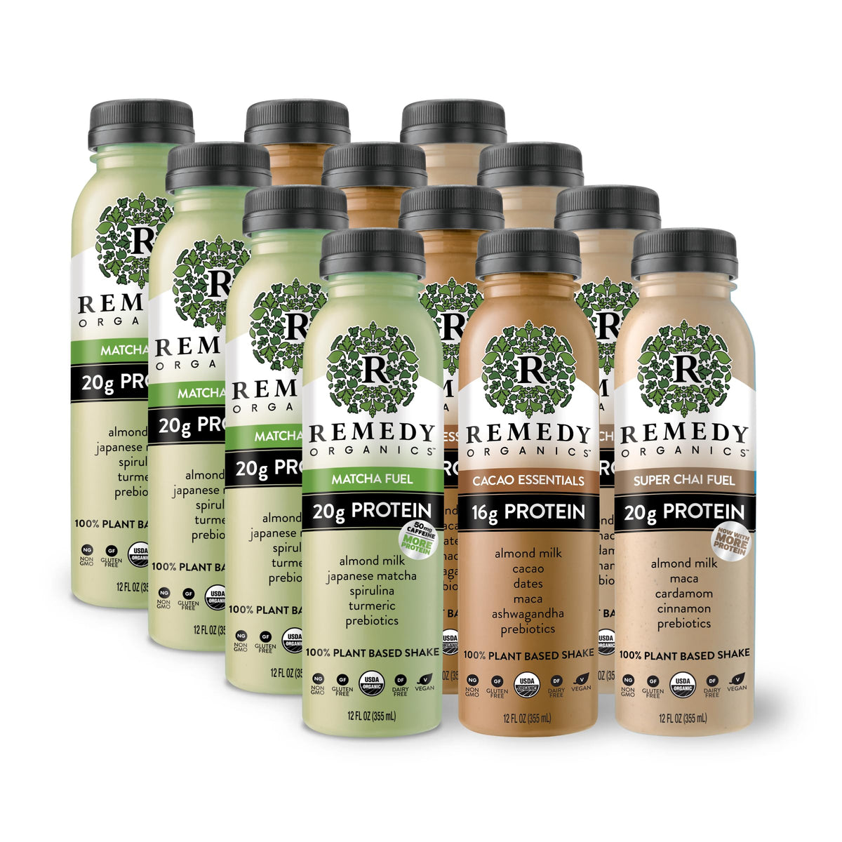 Remedy Organics Tropical Mango 12-Pack | Plant Based 16g Protein Shakes, Ready to Drink | USDA Organic, Gluten Free, Dairy Free, Soy Free