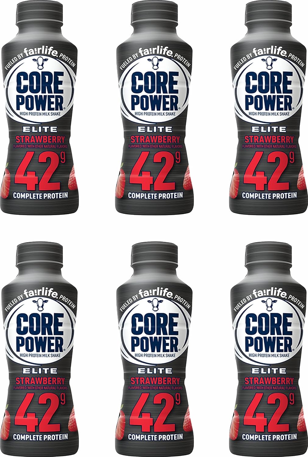 Fairlife Core Power Protein Shake, Natural Flavor Ready to Drink Protein Shake, The best Strawberry Protein Shakes, 14 fl oz , 42gm (Strawberry flavor, Pack of 6 Bottles) protein, beverages, fairlife protein strawberries