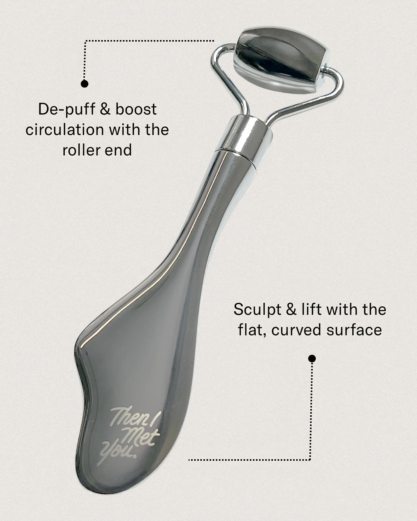 Then I Met You Golki Sculpt & Lift Guasha Roller, Dual-Ended Facial Massage Tool for Lymphatic Drainage, Jawline Sculpting, Puffiness Reduction, Use with Moisturizer and Serum, Home & Travel Skincare