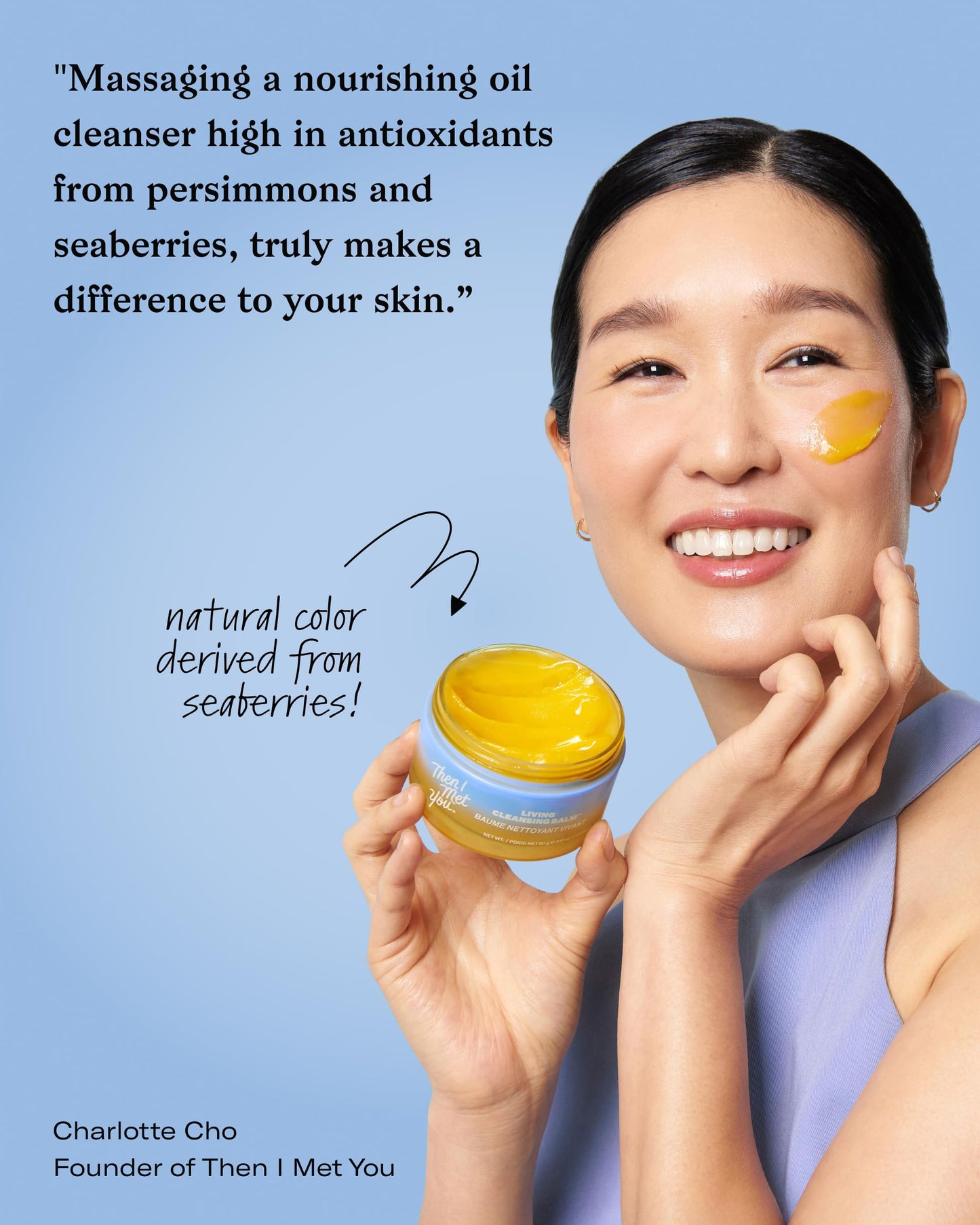 Then I Met You Living Cleansing Balm, Makeup Remover, Cleansing Oil, Face Cleanser, Melts Makeup & Sunscreen, Non-Stripping Zero Residue Oil Cleanser, First-Step Clean Vegan Korean Skincare