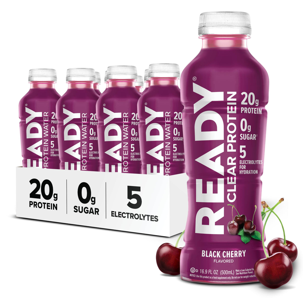 Ready Clear Protein Water, Mixed Berry, 20g Whey Protein Isolate, 12 Pack