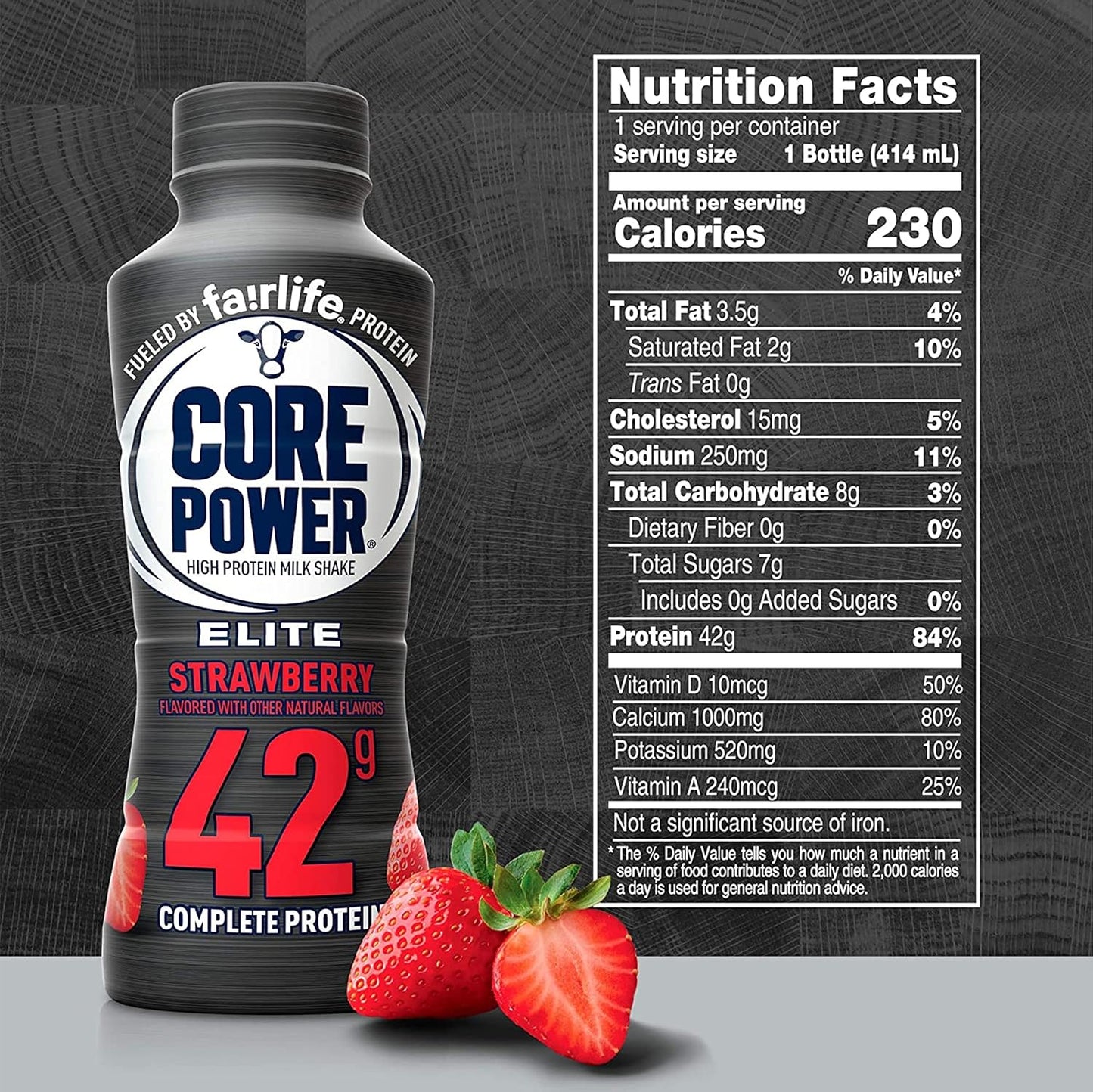 Fairlife Core Power Protein Shake, Natural Flavor Ready to Drink Protein Shake, The best Strawberry Protein Shakes, 14 fl oz , 42gm (Strawberry flavor, Pack of 6 Bottles) protein, beverages, fairlife protein strawberries